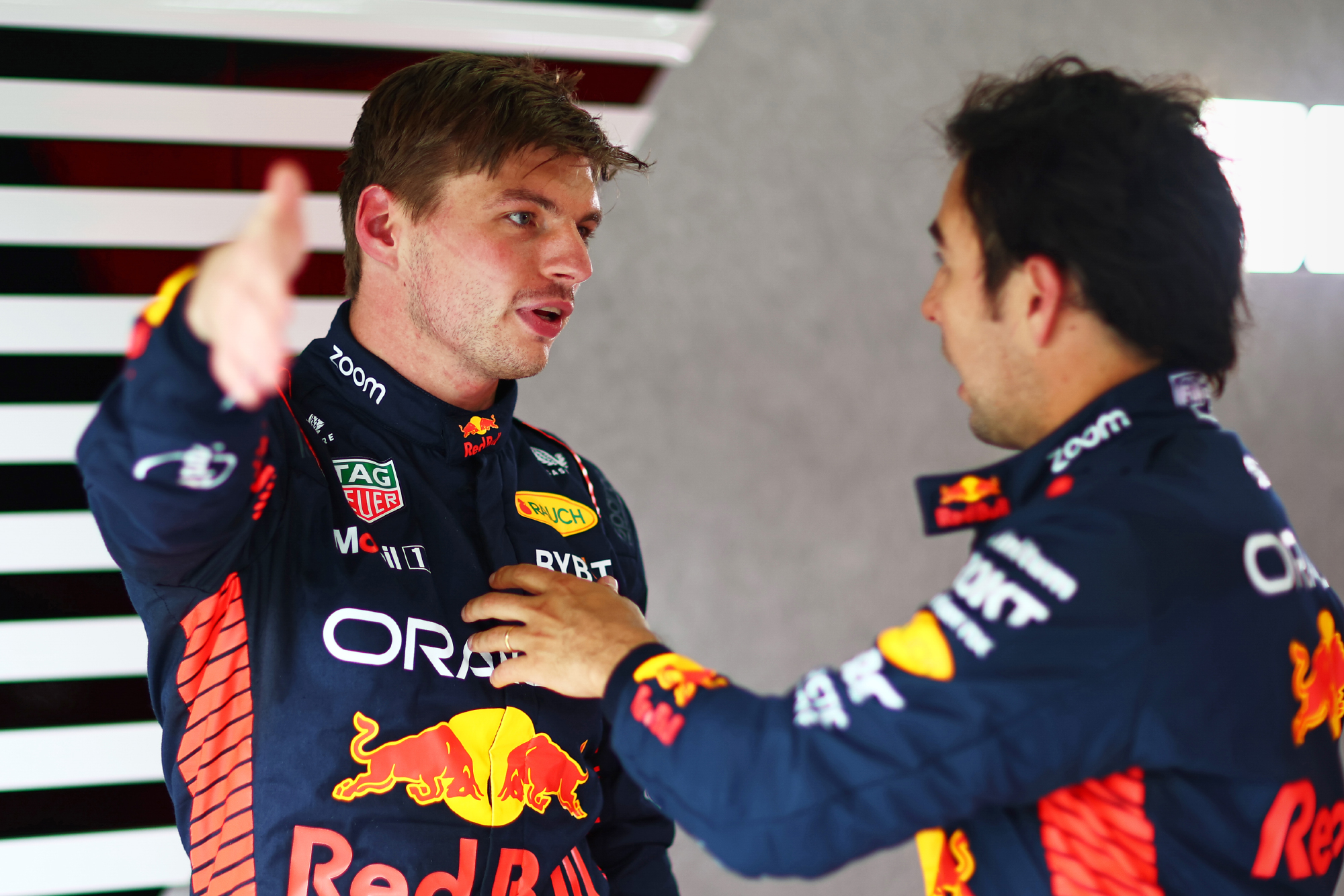 Макс Ферстаппен и Серхио Перес во время Гран⁠-⁠при Австрии. Фото: Dan Istitene / Formula 1 / Getty Images