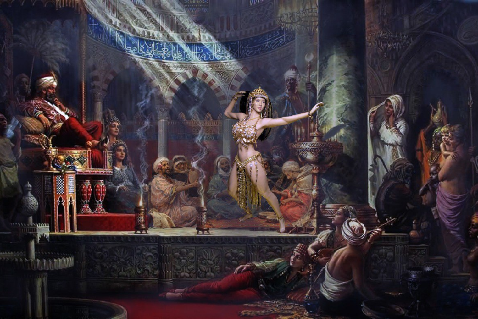 Танцовщицы Древнего Востока танцуют перед султанами