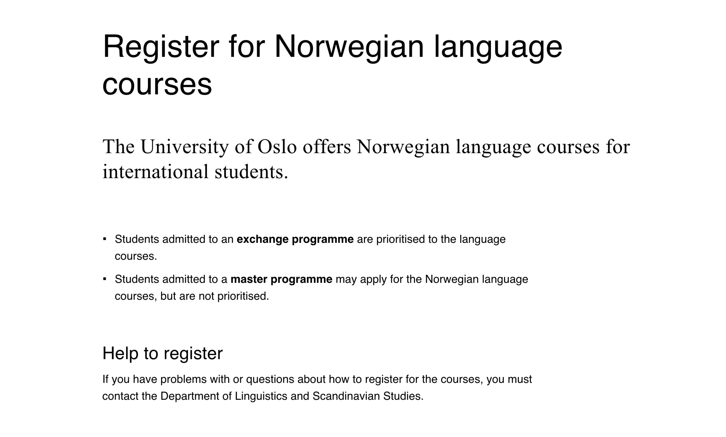 Университет Осло проводит языковые курсы для иностранных студентов. Источник: io.no