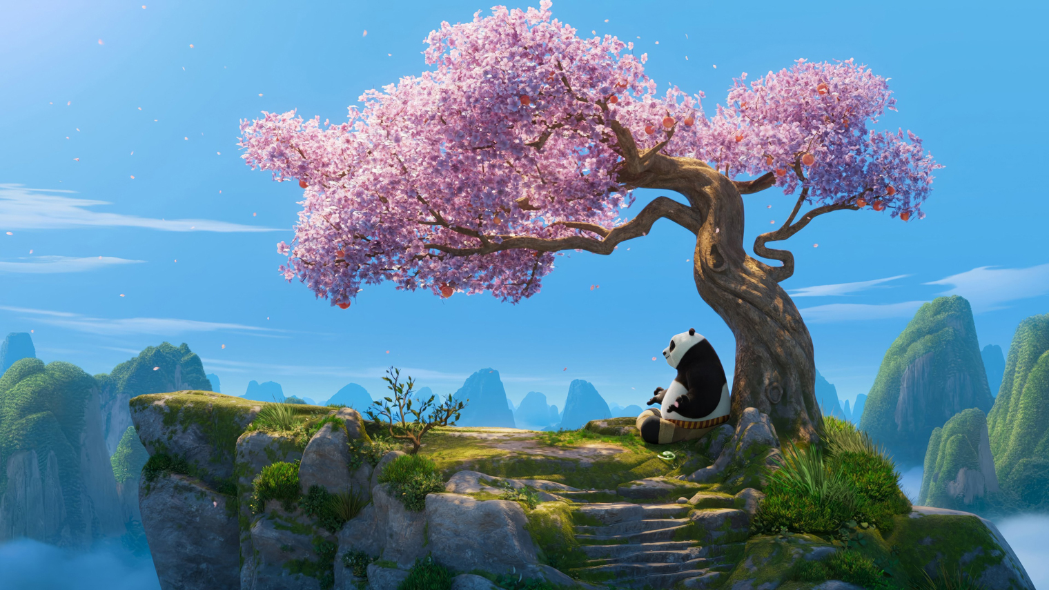 Ключевой локацией в мультфильме вновь становится гора с персиковым деревом. Там герой ищет ответы на внутренние вопросы и разговаривает с собой