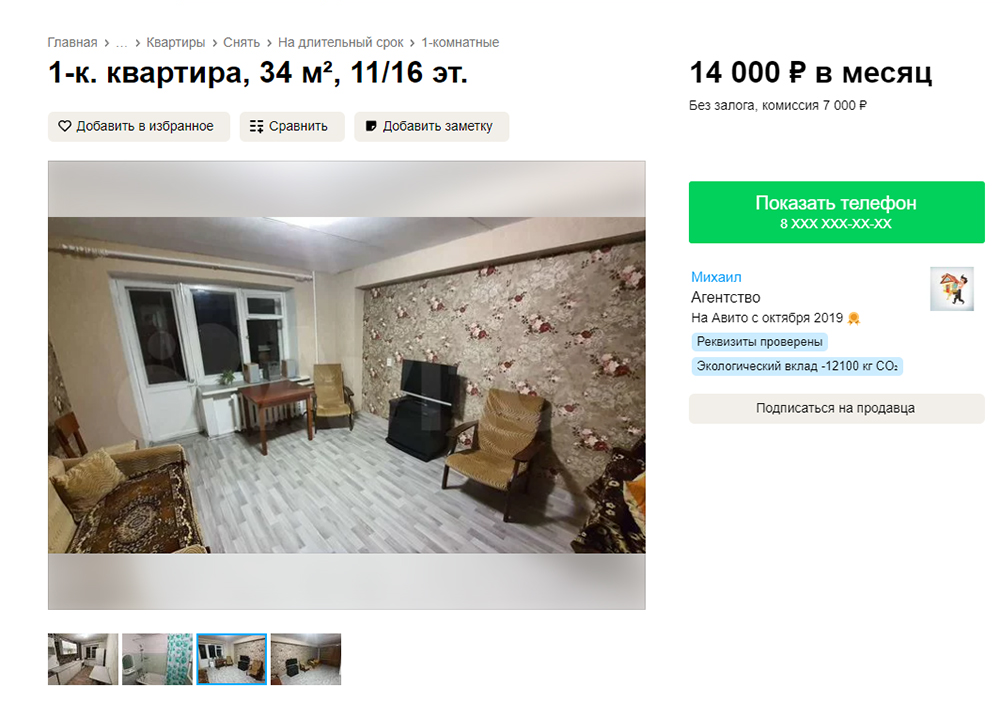 Похожие квартиры в Ижевске и правда сдавались чуть дешевле. Источник: avito.ru