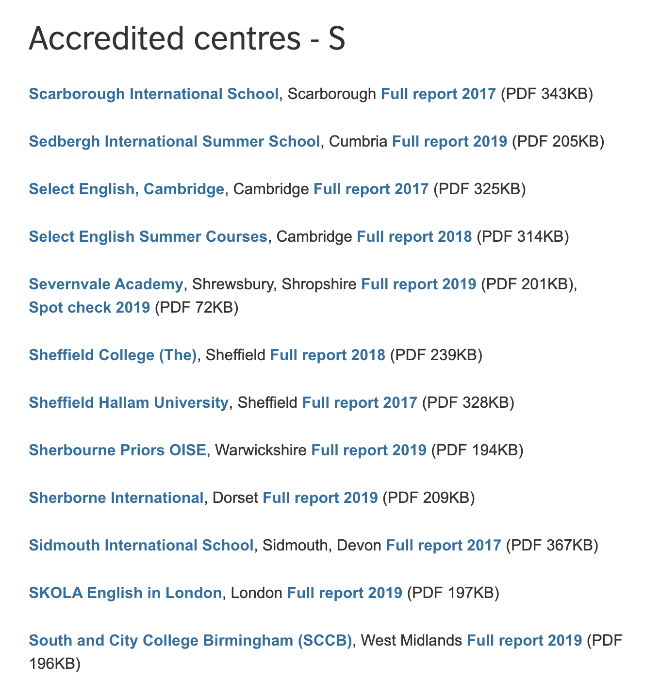Список аккредитованных школ можно найти на сайте Британского совета