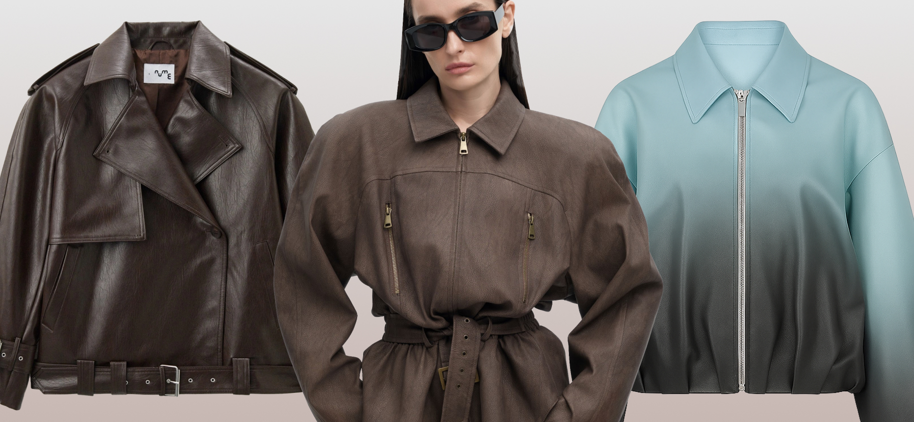 20 женских кожаных курток (не обяза­тельно из кожи)