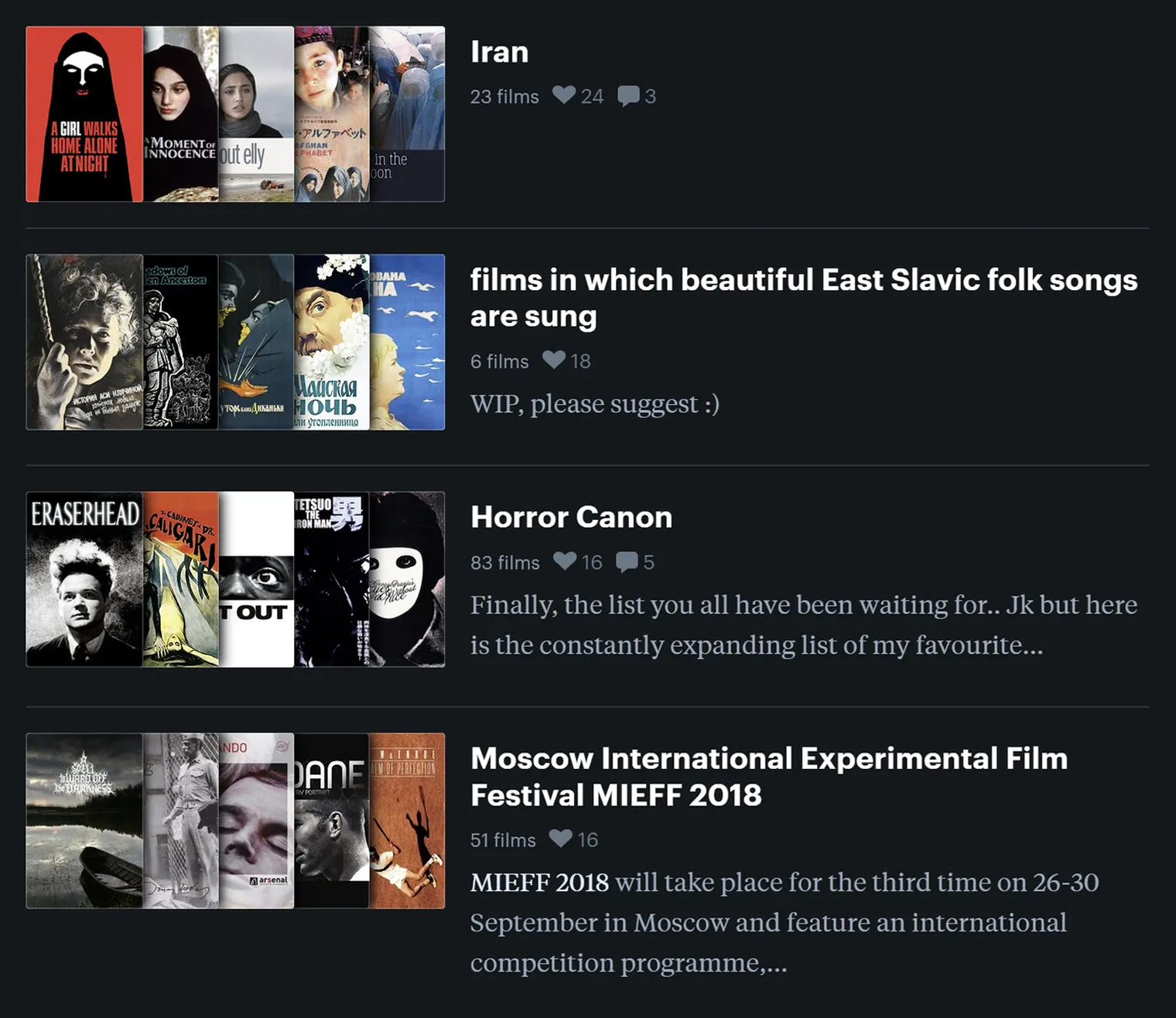 Letterboxd создали два новозеландца, поэтому все общение в нем на английском