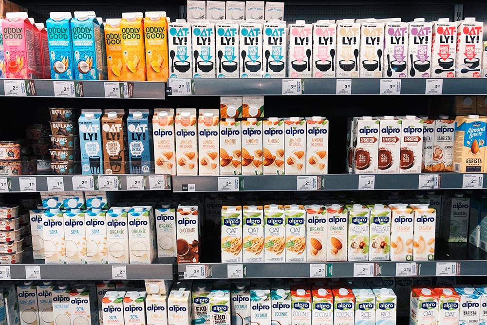 В Финляндии продают много растительных аналогов молочной продукции