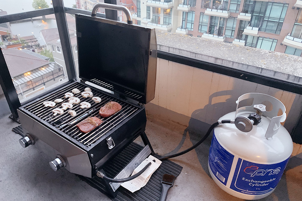 У большинства канадцев дома есть газовый гриль. Своим мы пользуемся 3⁠—⁠4 раза в неделю: готовим стейки, запекаем овощи, рыбу и креветок прямо на балконе и возим его с собой в кемпинги