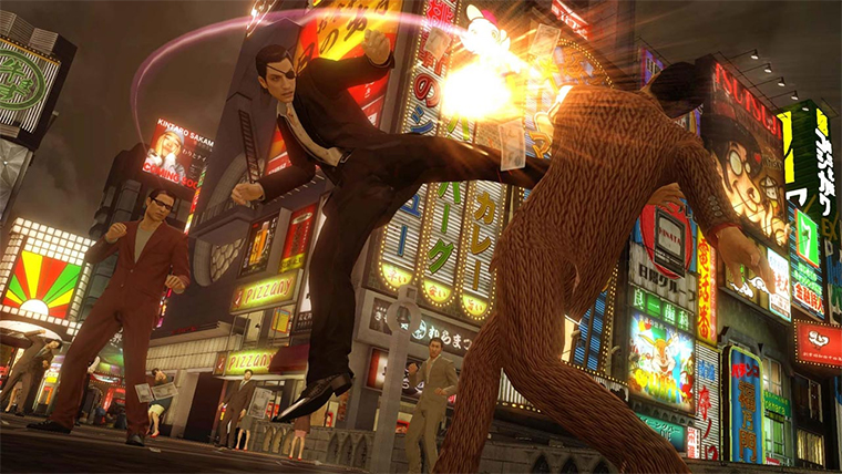 Yakuza 0 — экскурсия в блестящие японские восьмидесятые. Вы будете избивать хулиганов в пестрых костюмах, зажигать на танцполе, скупать недвижимость и управлять хостес-клубом. При помощи отдельной кнопки можно буквально сорить деньгами. Прохожие будут подбирать банкноты с земли