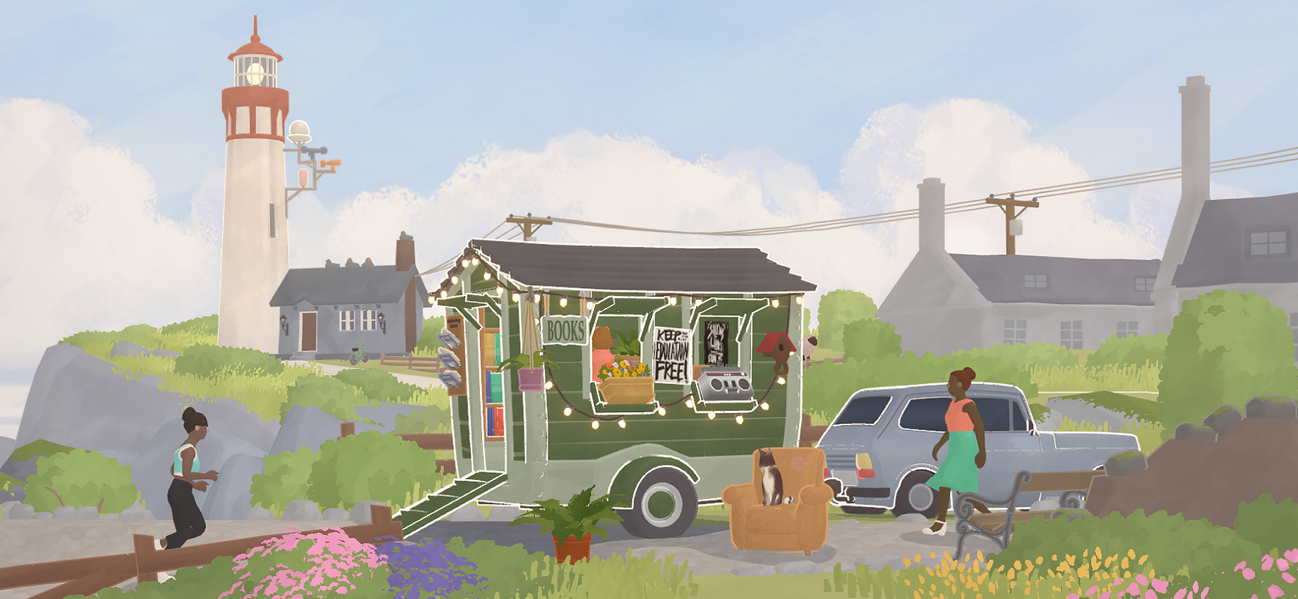 Рекомендую Tiny Bookshop — симулятор управления книжным магазином на колесах