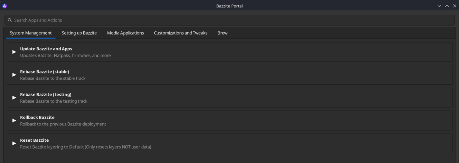Bazzite Portal работает только на английском языке, хотя вся система переведена на русский