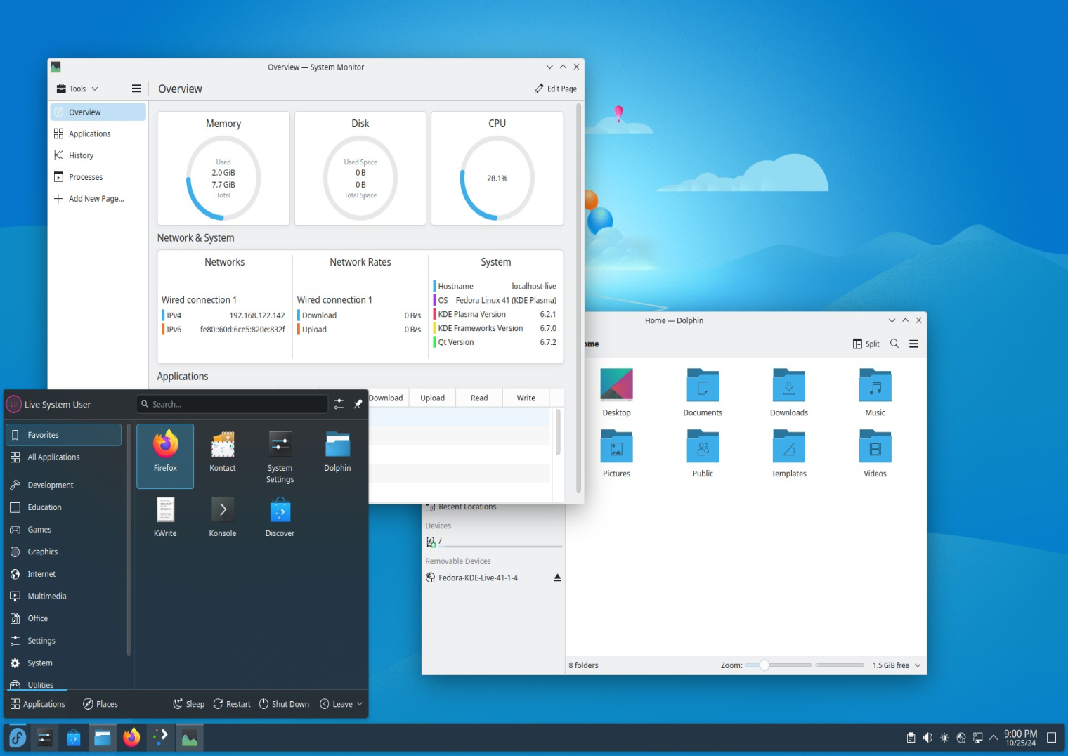Базовая Fedora внешне напоминает Windows 11. © Fedora Project