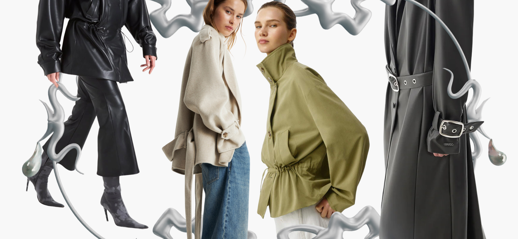 Заниженная та­лия — теперь и у паль­то, тренчей и ветровок