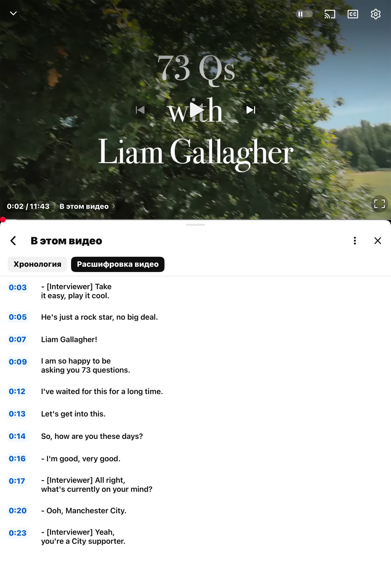 Пример ИИ-расшифровки англоязычного видео