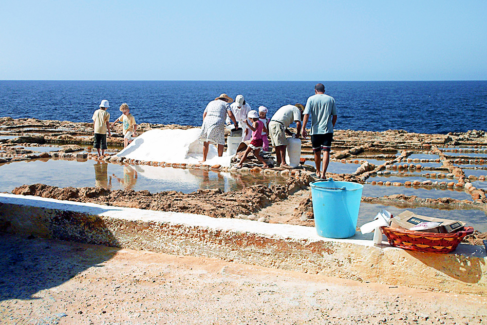 Добыча соли — традиционный промысел на соседнем острове Гозо. Раньше соляных приисков на Мальтийском архипелаге было много, но сейчас действующий остался только один — в местечке Марсалфорн