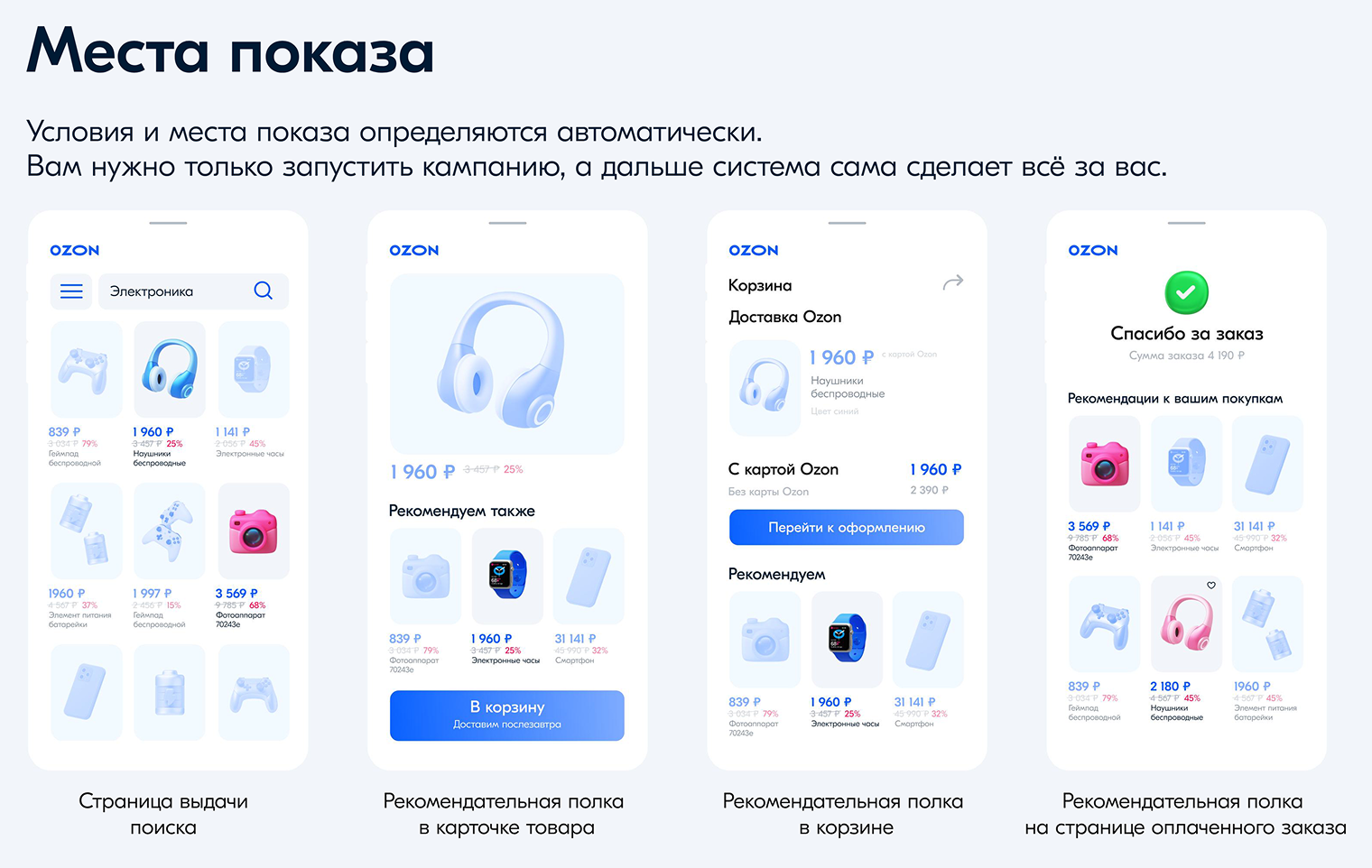 Места на маркетплейсе, где будет реклама в формате «Трафареты». Источник: cdn1.ozone.ru