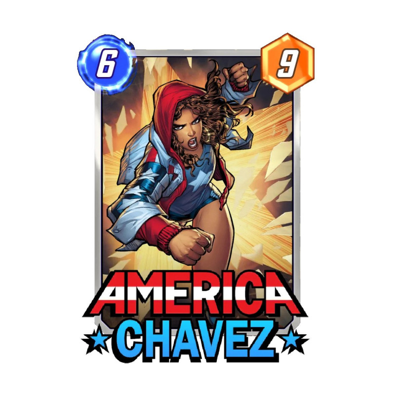 Америка Чавес всегда выпадает на шестой ход. Источник: marvelsnapzone.com