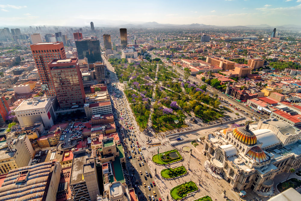 Так выглядит центр Мехико с ближайшей высотки. Фото: Jess Kraft / Shutterstock
