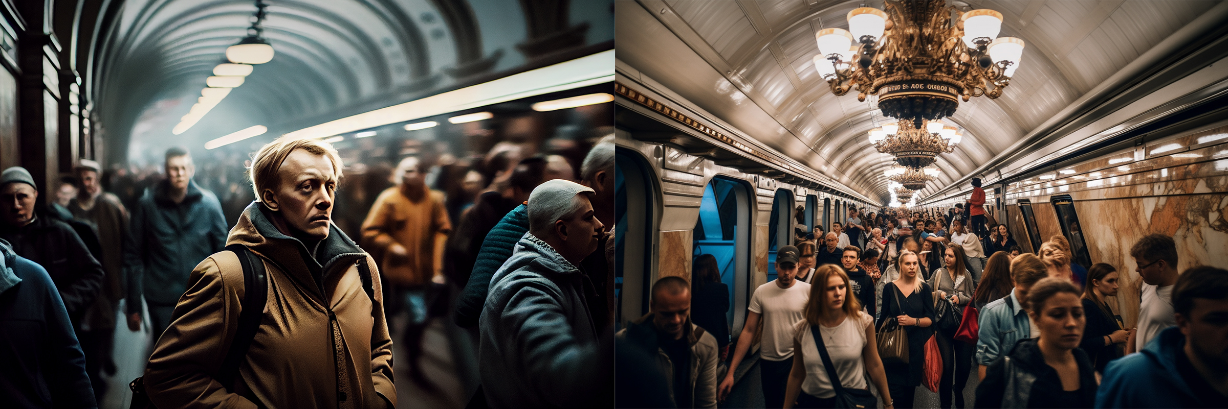 Фото из оживленного московского метро