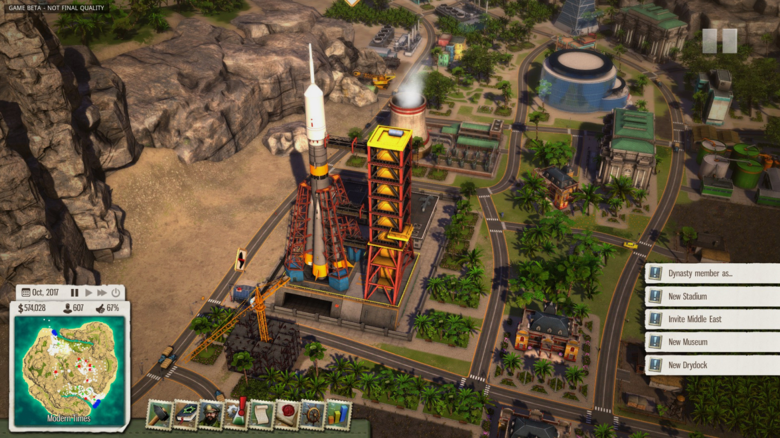 Серия Tropico похожа на Civilization: игру тоже можно закончить на космическом этапе. © Kalypso Media
