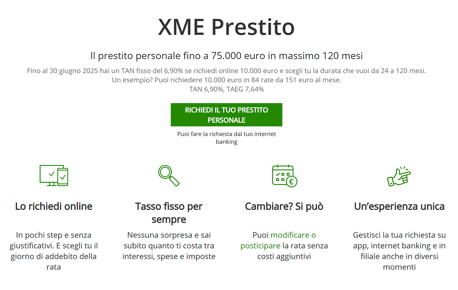 Потребительский кредит от банка Intesa SanPaolo. Предлагают до 75 000 € ( ₽) под 7,64% годовых. Источник: intesasanpaolo.com