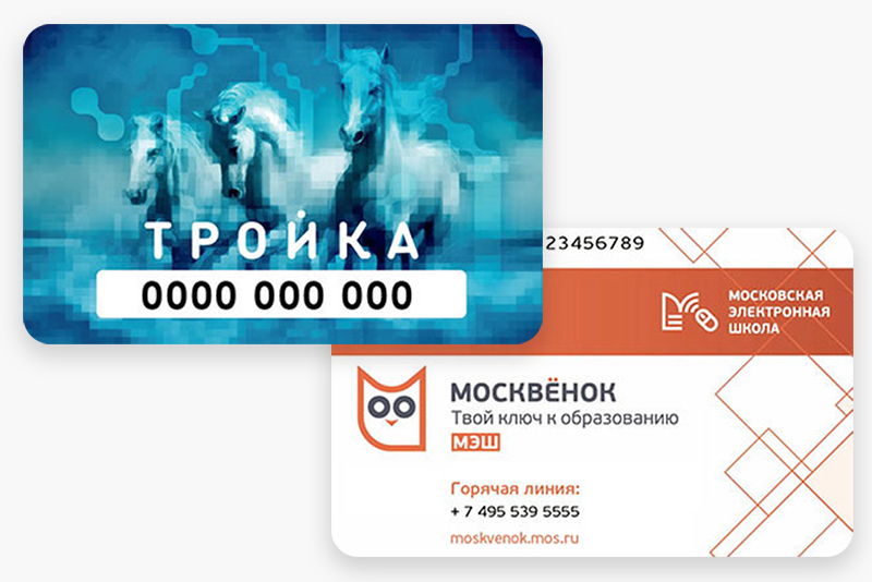 Так выглядит «Москвенок — Тройка»: на двух сторонах карты — два разных сервиса. Источник: ozon.ru