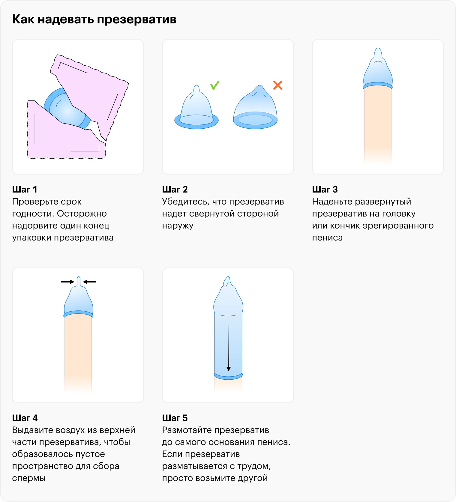 Как правильно и быстро надеть презерватив руками?