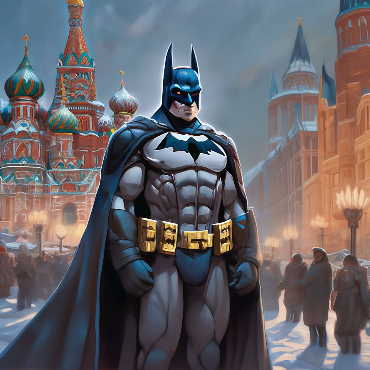 Почему-то Бэтмен попадает в Москву в основном зимой