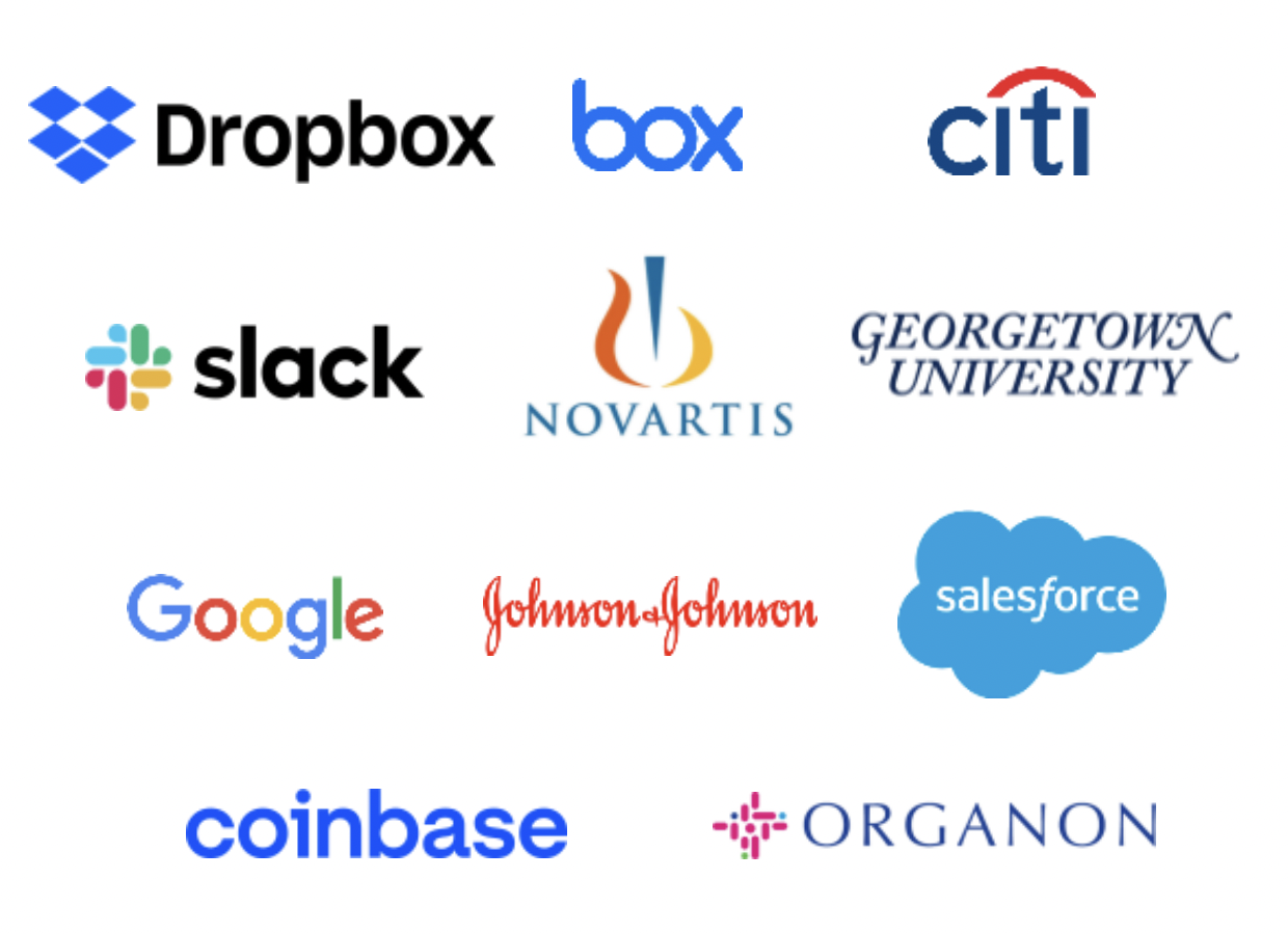 Логотипы корпоративных клиентов компании. Источник: презентация WeWork, слайд 7 (8)