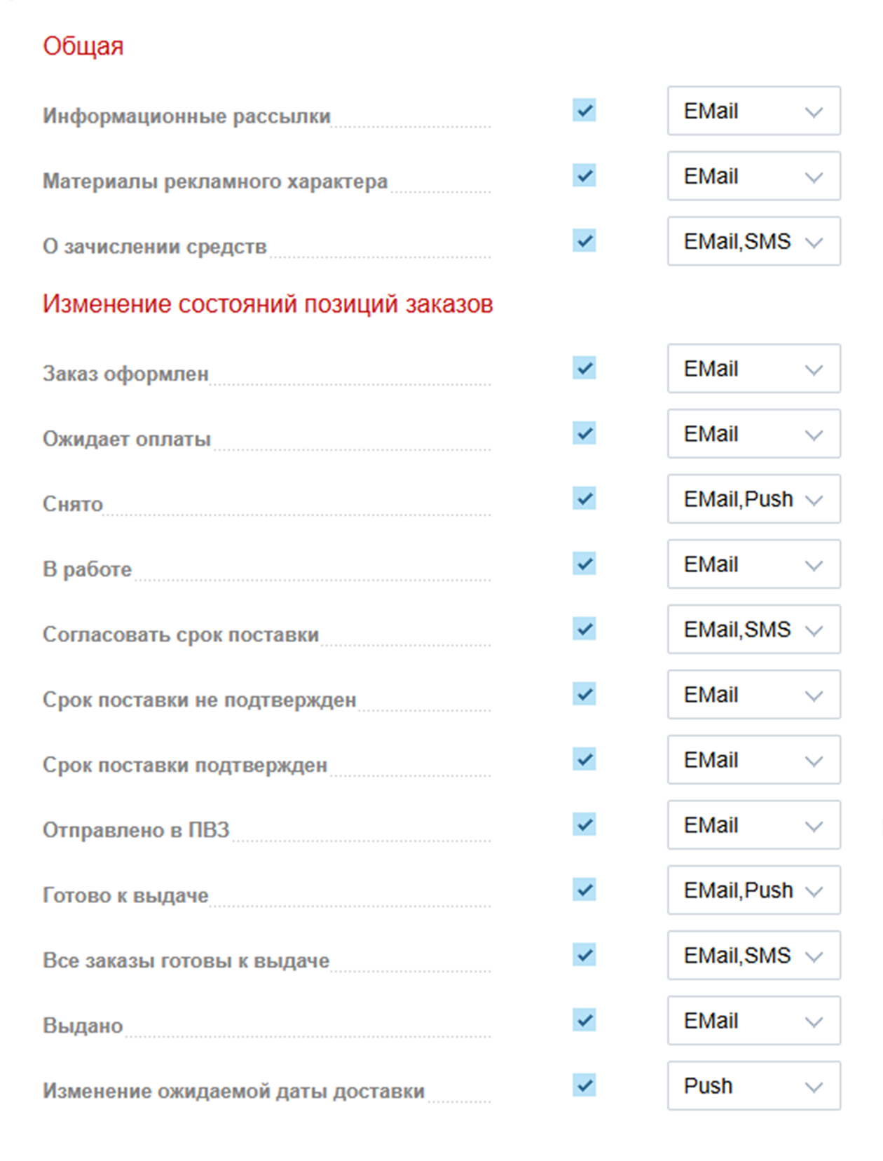 В некоторых личных кабинетах уведомления можно тонко настроить — обычно если важны и сервисные, и рекламные рассылки. Источник: exist.ru