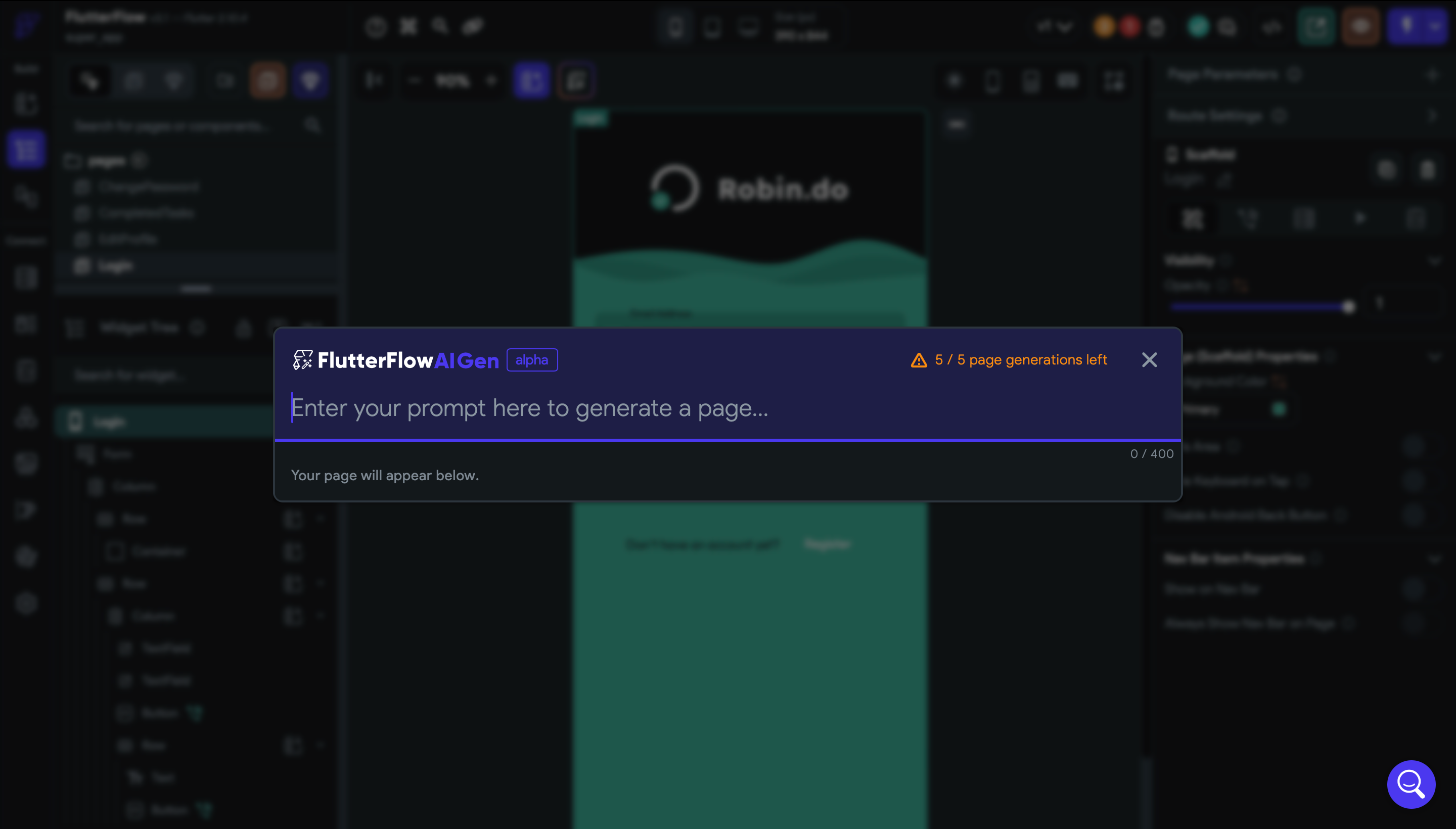 Недавно разработчики платформы FlutterFlow добавили генерацию экранов с помощью ИИ. Описание экрана можно задать на английском языке и получить сгенерированный шаблон