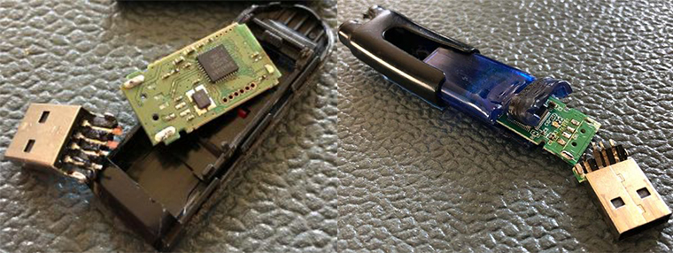 Типичная поломка USB⁠-⁠носителя: отрыв разъема от платы. Источник: utahdatarecovery.com