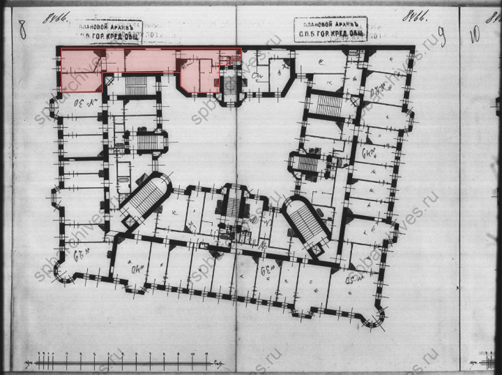 Оригинальная планировка 1911 года. Источник: spbarchives.ru