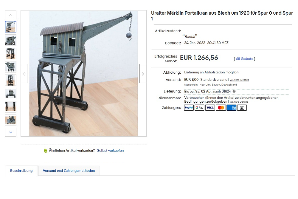 Более редкие модели вроде этой стоят больше 1000 €. К сожалению, такие я пока не могу себе позволить. Источник: ebay.de