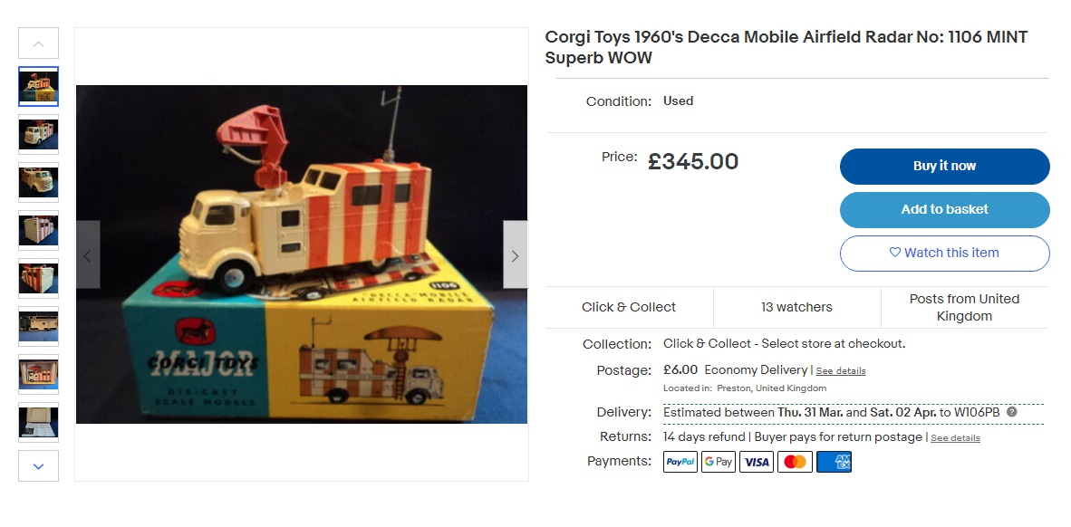 Такая же игрушка, но в оригинальной коробке стоит уже 345 £. Источник: ebay.co.uk