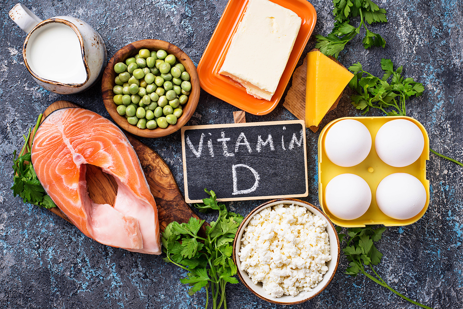 Продукты, в которых содержится витамин D. Фотография: Yulia Furman / Shutterstock