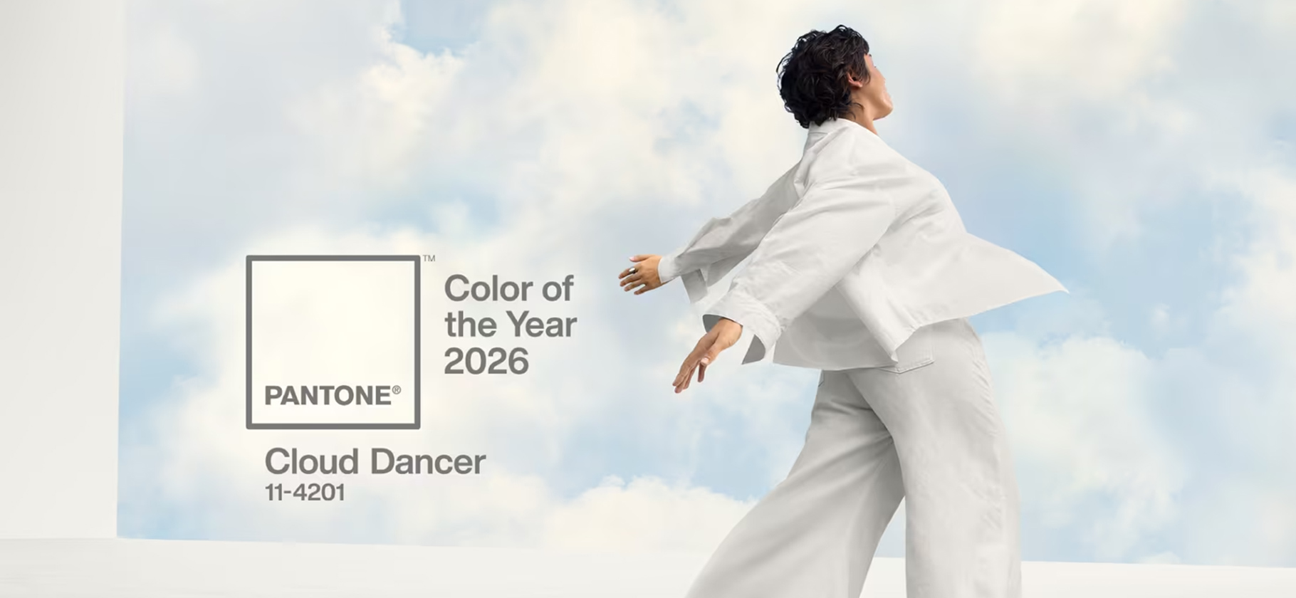 Pantone выбрал цвет 2026 года — оттенок белого «Облачный танцор»