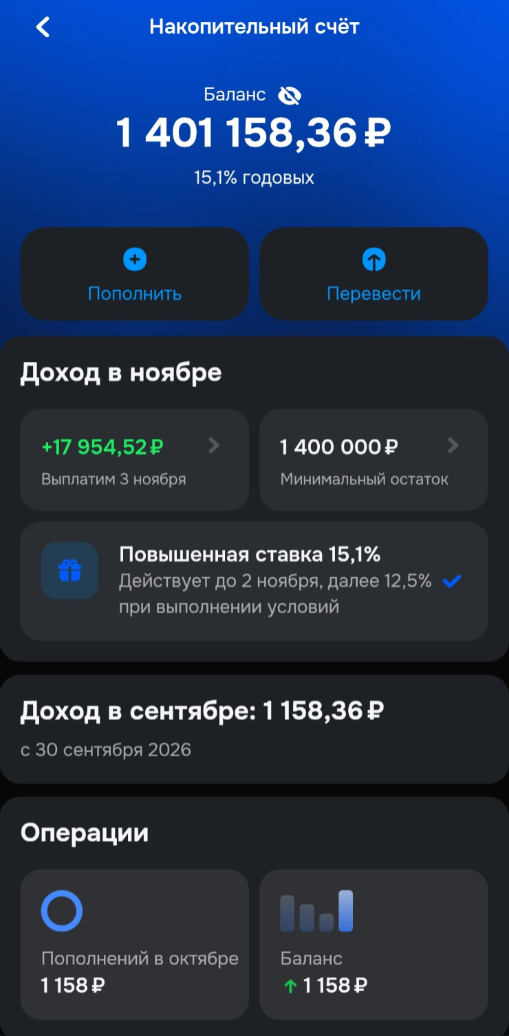 Моя коллега открыла накопительный счет 30 сентября, но повышенная ставка будет только до 2 ноября