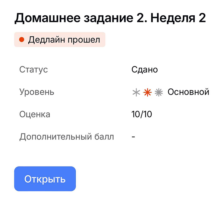 Уровни предметов отражаются в электронной системе LMS
