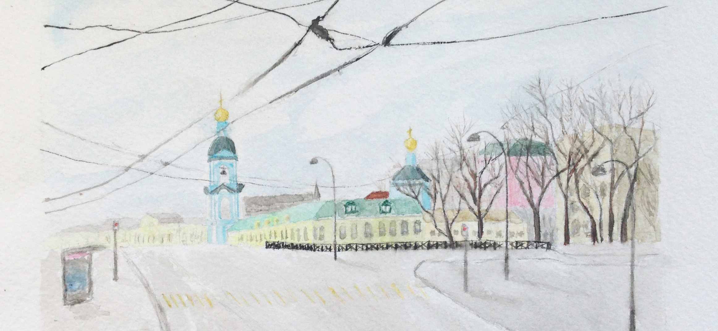 Мои рисунки: городские пейзажи акварелью