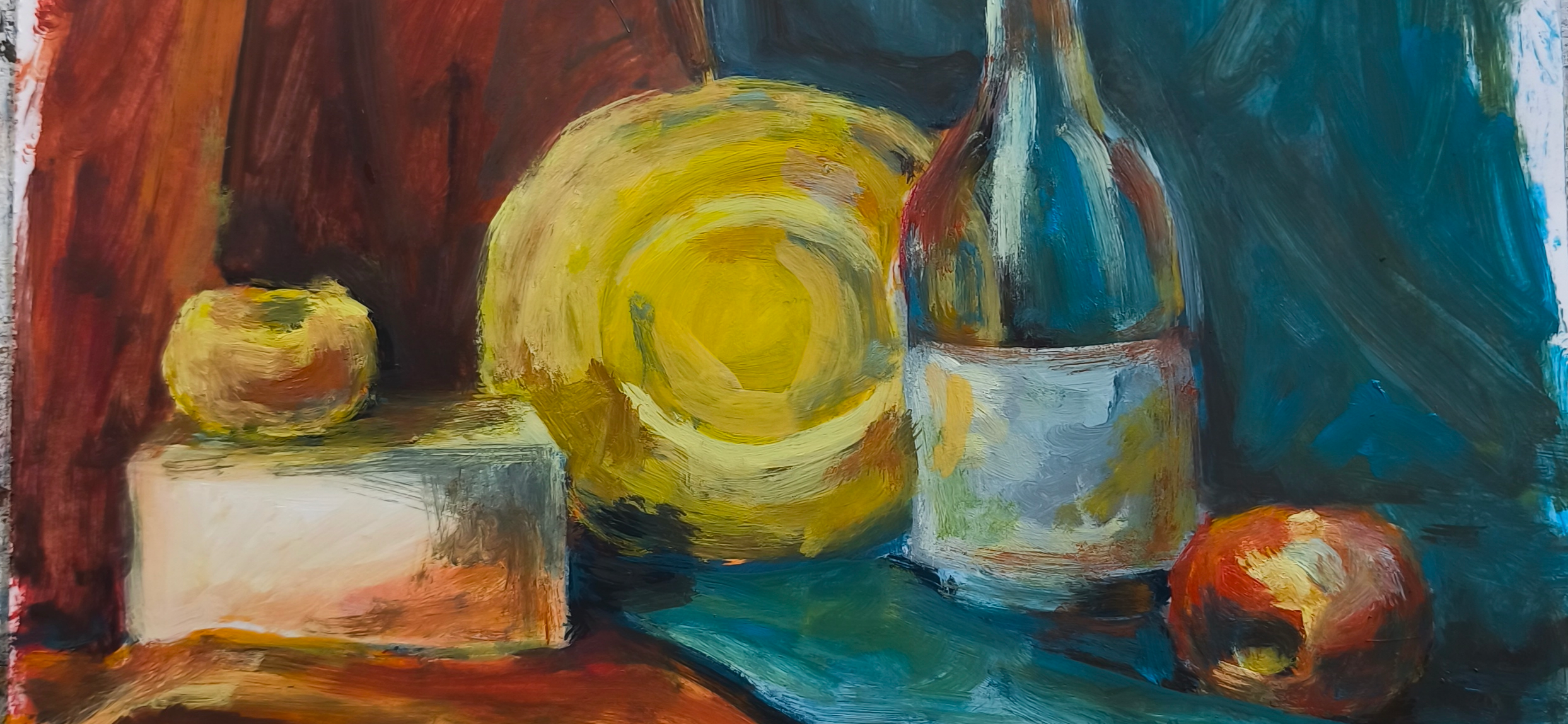 Мой рисунок: натюрморт маслом на альбомном листе