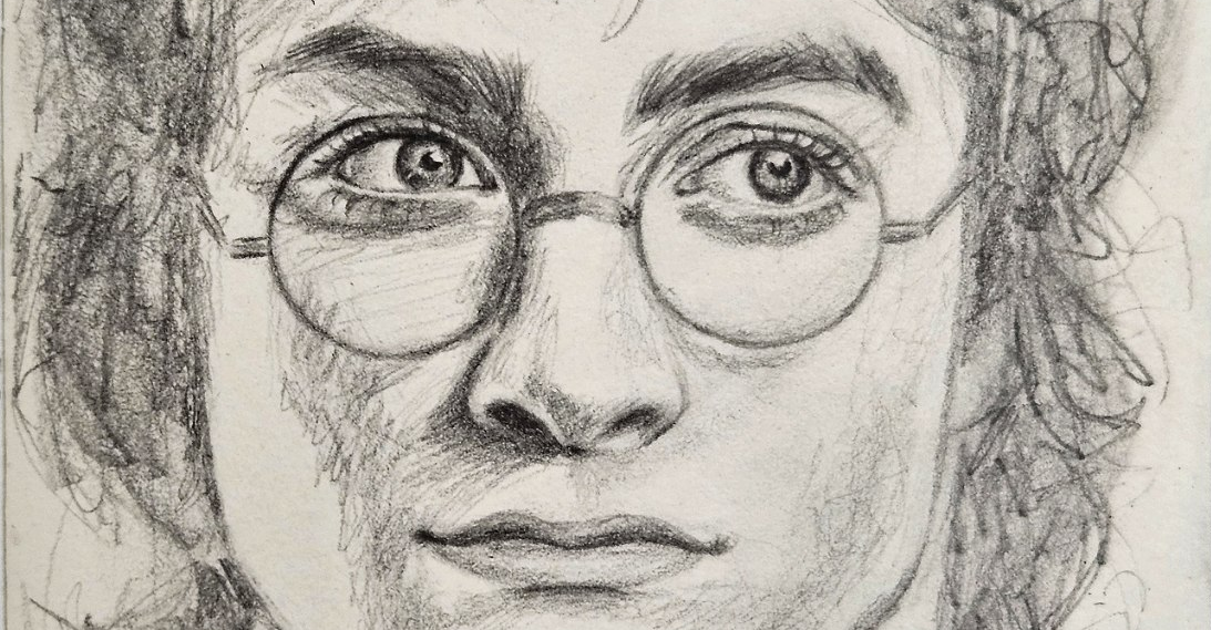 Мой рисунок: портрет Гарри Поттера простым карандашом