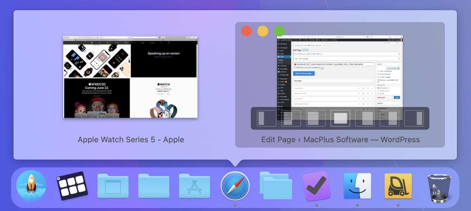 ActiveDock внешне очень похожа на стандартную панель macOS, но имеет намного больше возможностей. Источник: noteifyapp.com