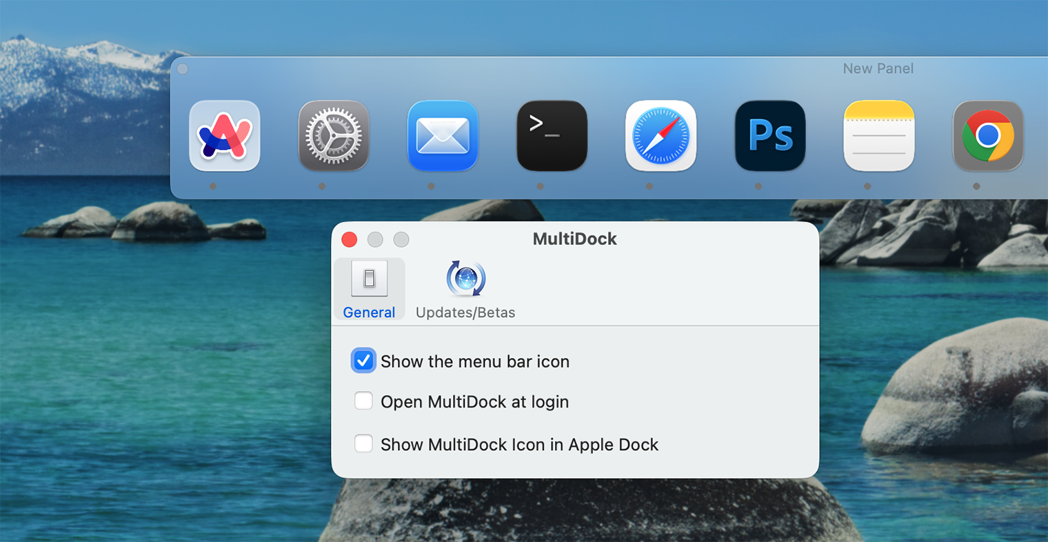 Внешний вид и настройки MultiDock