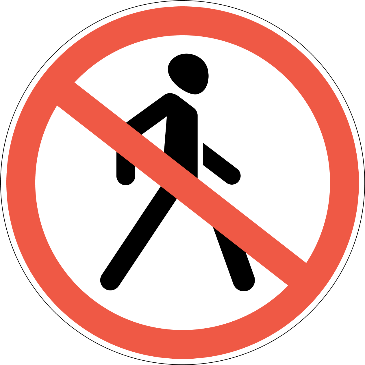 Знак 3.10 «Движение пешеходов запрещено»
