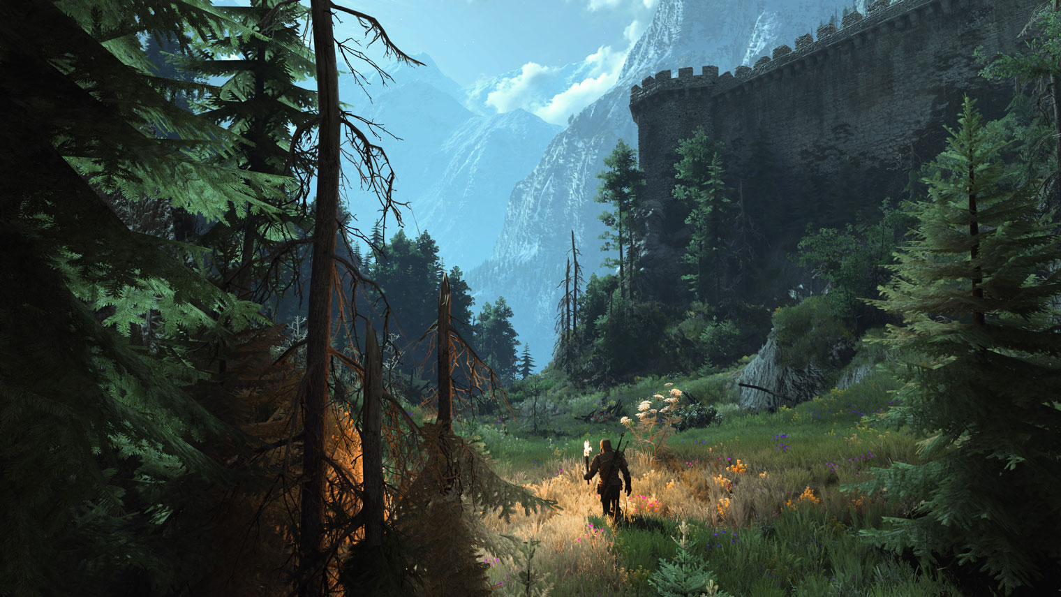 В The Witcher 3 и Assassin’s Creed я использую факелы: свет от них выделяет фигуру героя на фоне пейзажа. Кадр: CD Projekt Red / The Witcher 3: Wild Hunt