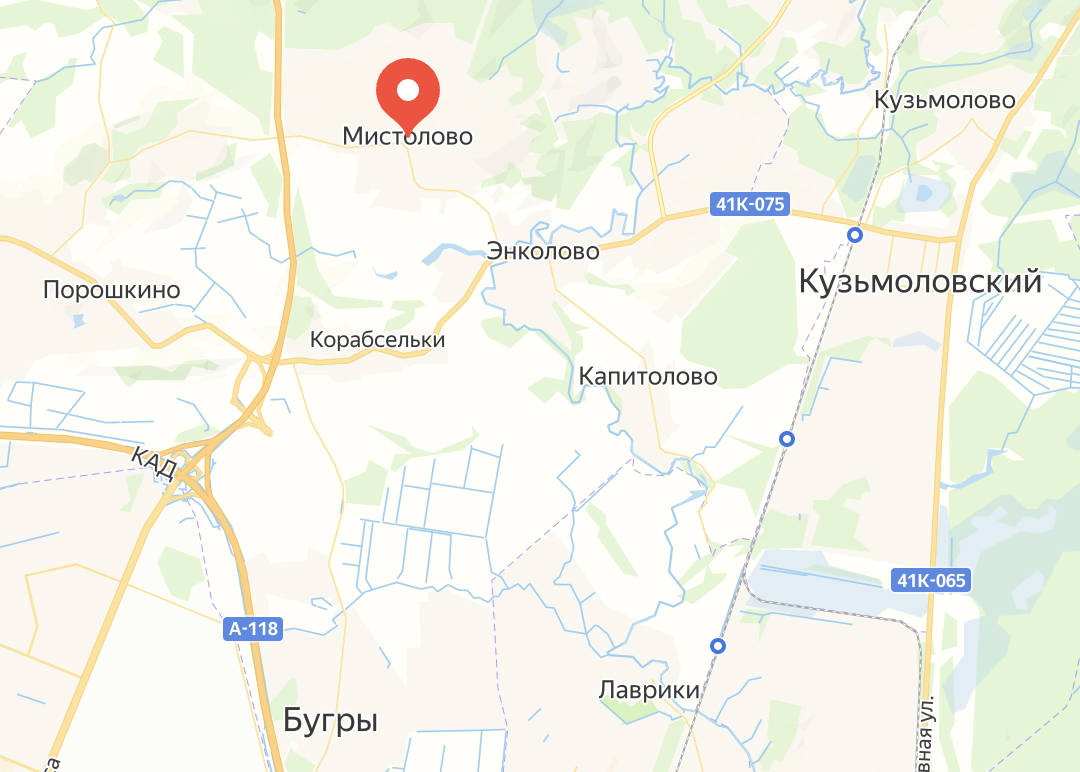 На карте видно, где находится наше Мистолово, а где — Бугры и Кузьмоловский