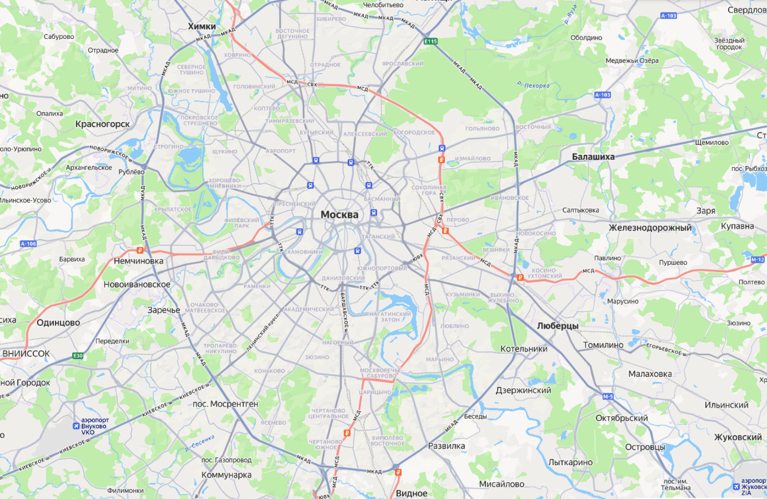 МСД пересекает 11 развязок и связывает северную часть Москвы с восточной и южной