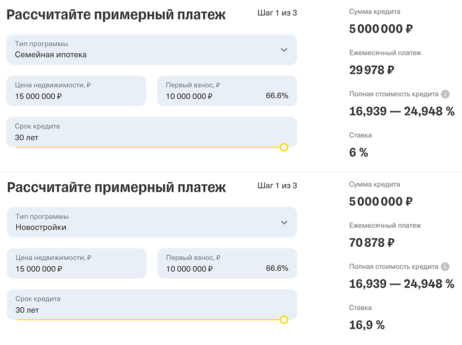 Примеры из Т-Банка, но в других банках ситуация аналогичная