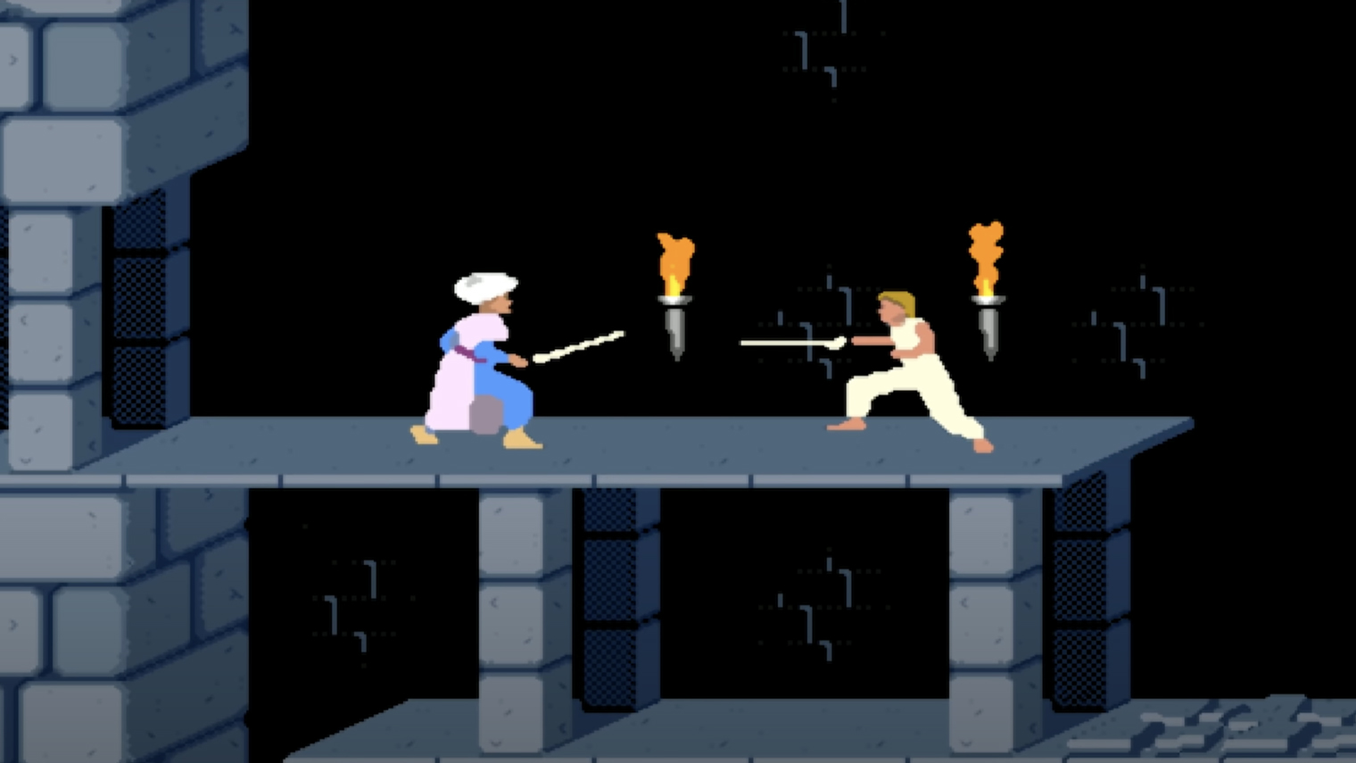 Так выглядит первая версия Prince of Persia. Впоследствии игру не раз переиздавали, у нее есть даже полноценный трехмерный ремейк. Кадр: Brøderbund
