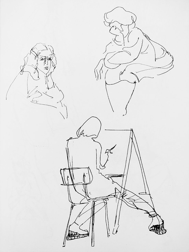 Пример быстрых набросков фигуры человека из книги Николая Ли «Основы учебного академического рисунка»