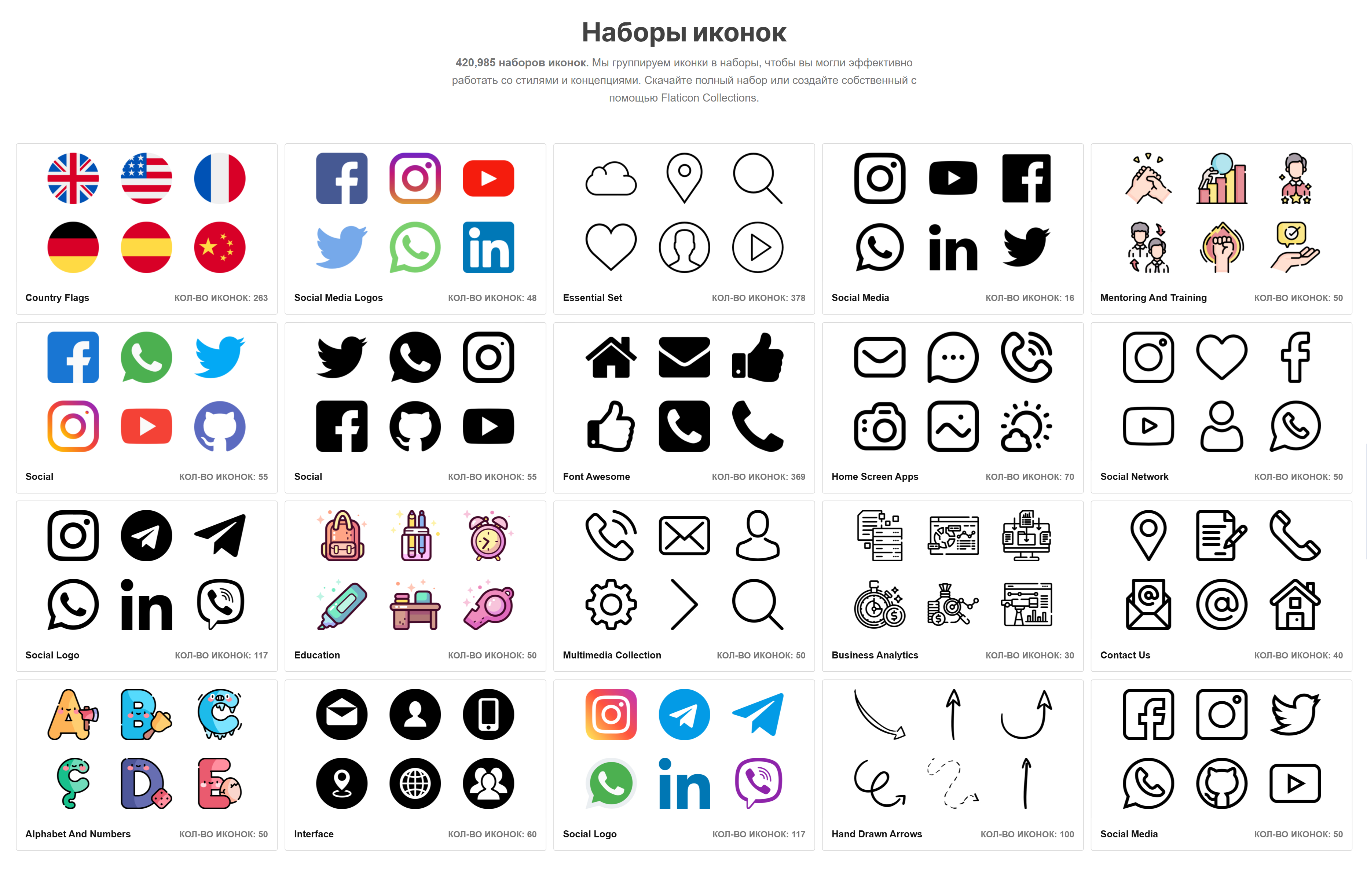 Выбор иконок огромный, здесь можно найти подходящую почти по любому запросу. Источник: flaticon.com